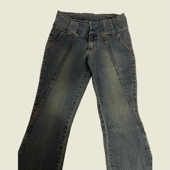 VINTAGE FLARED DENIM JEANS - Picture 1 of 3